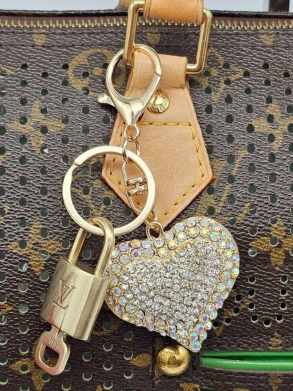 Louis Vuitton Authentic Gold Lock 🔒 Unbranded Heart Keychain Charm for Bags